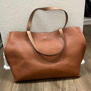 Street Level Reversible Faux Leather Tote
